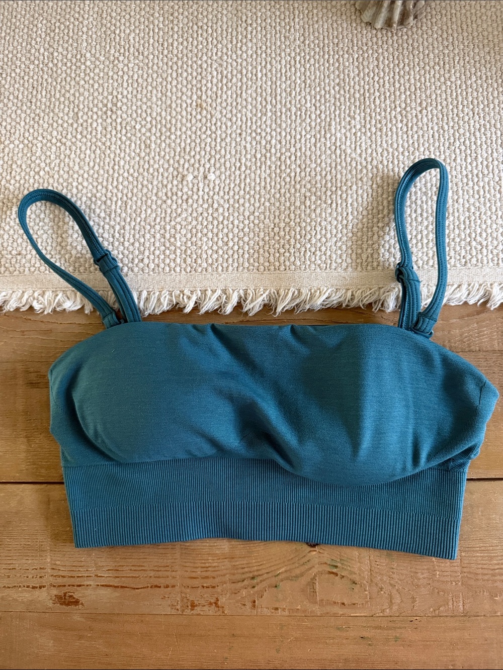 Alphalete Teal Seamless Stretch Bandeau Bralette